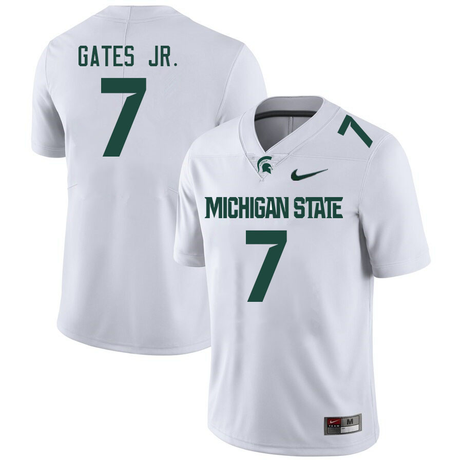 Men #7 Antonio Gates Jr. Michigan State Spartans College Football Jerseys Stitched-White